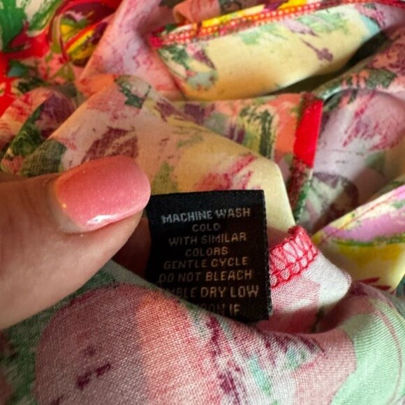 Womens Hawaiian Wrap Maxi Skirt Medium Beachy Tropical Multicolor Coastal New - Picture 8 of 9